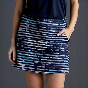 Callaway Golf Skort Blue Opti-Dri Large Athletic Skirt Abstract Striped Tennis